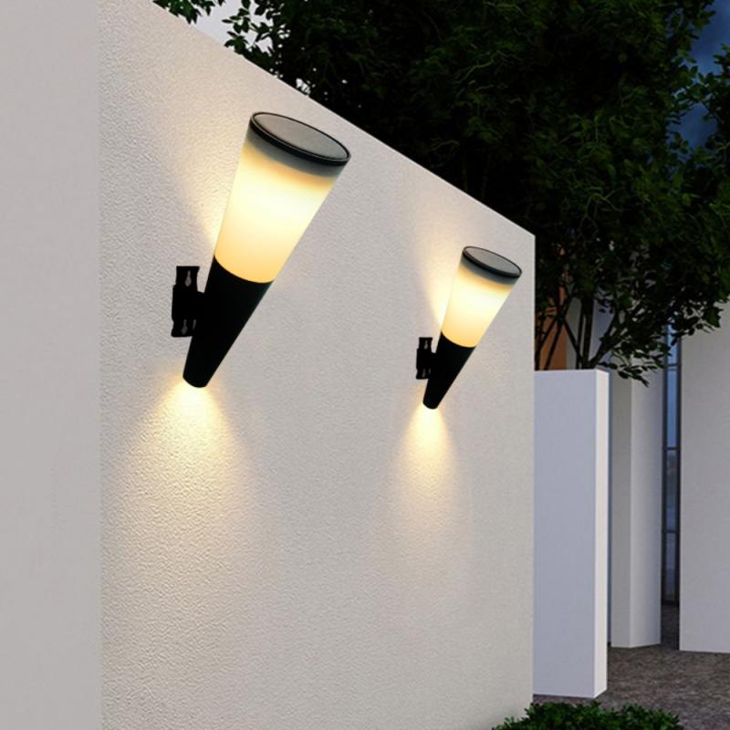 5050 RGBW Modern Solar Porch Light Outdoor External Wall Lamp LED Wall Light Sconces Waterproof Garden Lighting yard Street Lamp