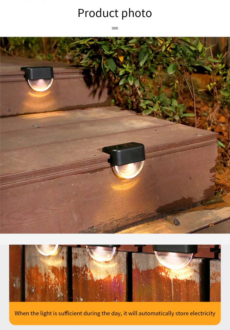 Led Solar Lamp Outdoor Waterproof Step Lamp Solar Power Garden Light Lamp Decoration for Patio Stair Garden yard Fence Wall Ligh