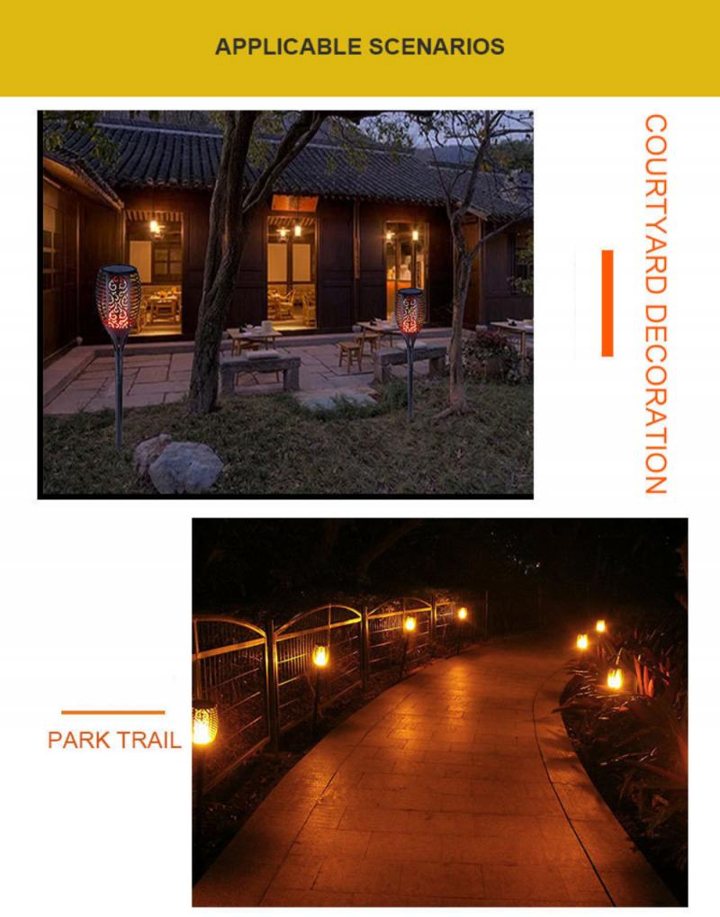 4/10/96 Led Solar Light Outdoor Garden Solar Light Waterproof Flickering Flame Torches Lawn Lamp For Garden Pathway Decoration