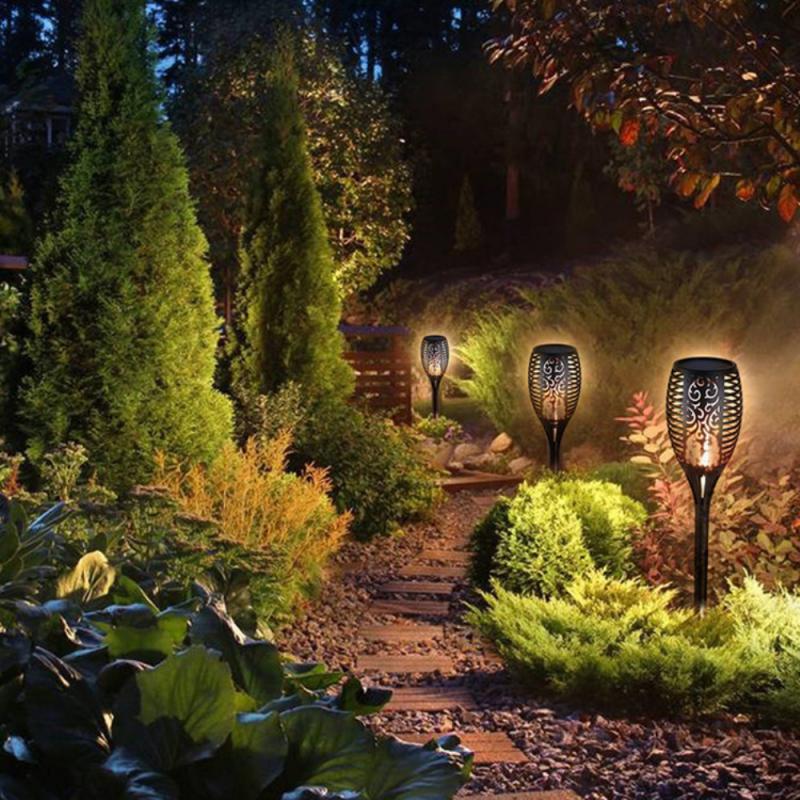 4/10/96 Led Solar Light Outdoor Garden Solar Light Waterproof Flickering Flame Torches Lawn Lamp For Garden Pathway Decoration