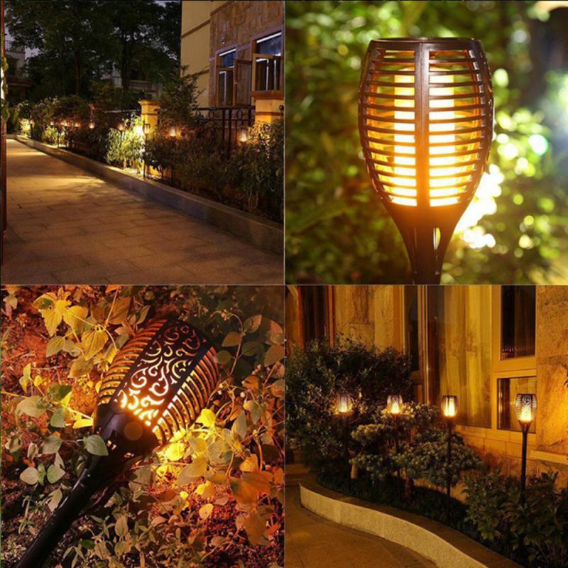 4/10/96 Led Solar Light Outdoor Garden Solar Light Waterproof Flickering Flame Torches Lawn Lamp For Garden Pathway Decoration