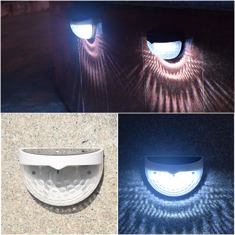 6 LED Solar Power Garden Lights Garden Decroation Fence Lamp Light White IP65 Semi-Circular Wall Light Outdoor Lampy Solarne