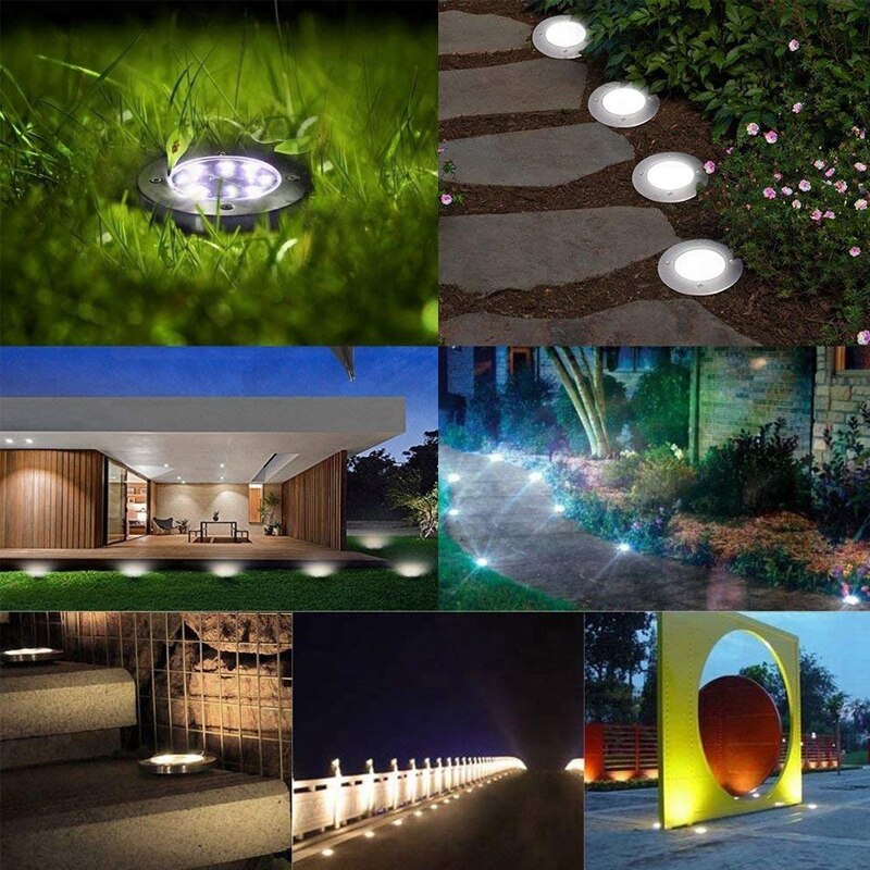 4pcs Outdoor Solar Lawn Lamp Waterproof Garden Decorative Stake Lights Lawn Pathway Landscape Garden Walkway for Home yard Lamps