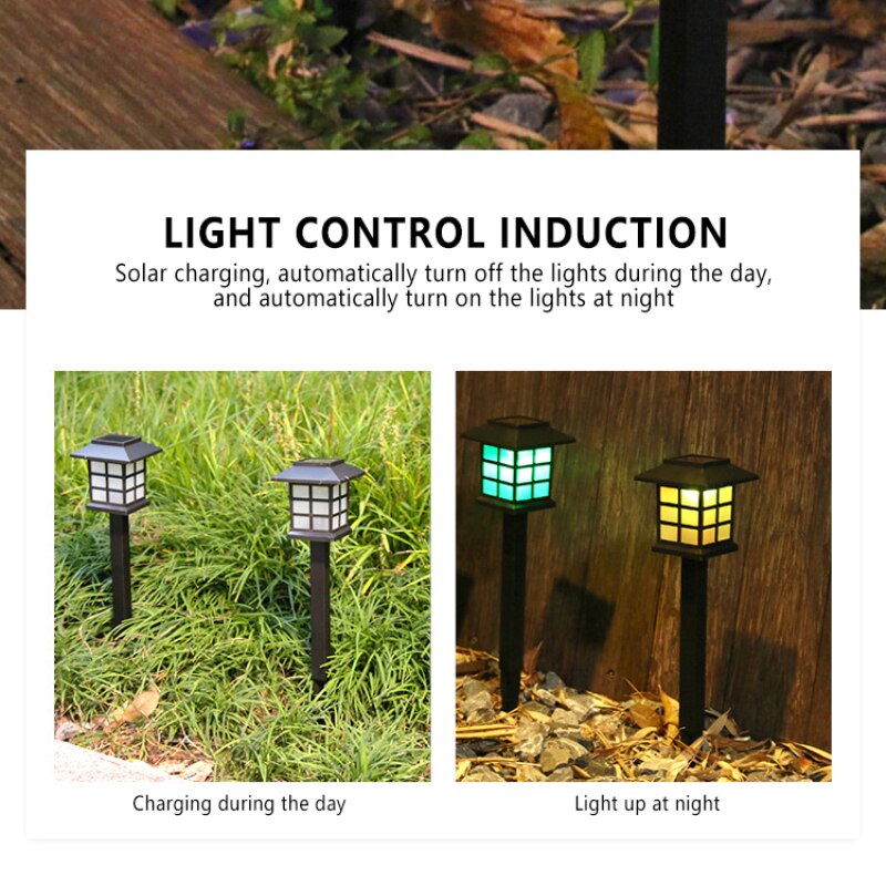 Solar Powered Outdoor Lamp Solar House Lawn Lights Flash String for Garden Lawn Patio Landscape Decoration Holiday LED Lights