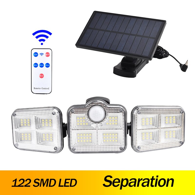Outdoor Waterproof Infrared Induction Garden Garage Light Solar LED Light Outdoor for Garden Led Solar Lamp with 3 Modes Control