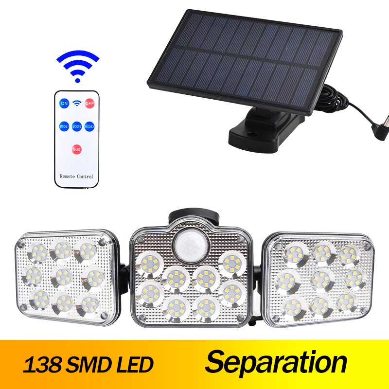 Outdoor Waterproof Infrared Induction Garden Garage Light Solar LED Light Outdoor for Garden Led Solar Lamp with 3 Modes Control