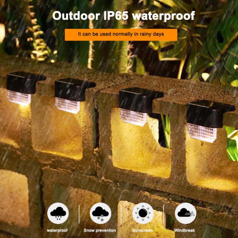 LED Solar Lamp Outdoor Fence Light Wall Stairs LED Outdoor Garden Lamp Solar Stair Light Waterproof Step Light Landscape Light