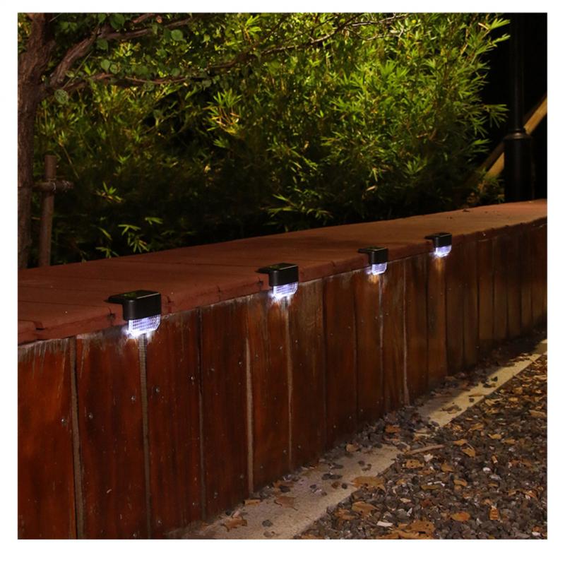 LED Solar Stair Lamp Step Lamp IP65 Outdoor Garden Pathway yard Patio Stairs Steps Waterproof Fence Grid Lamps Solar Night Light