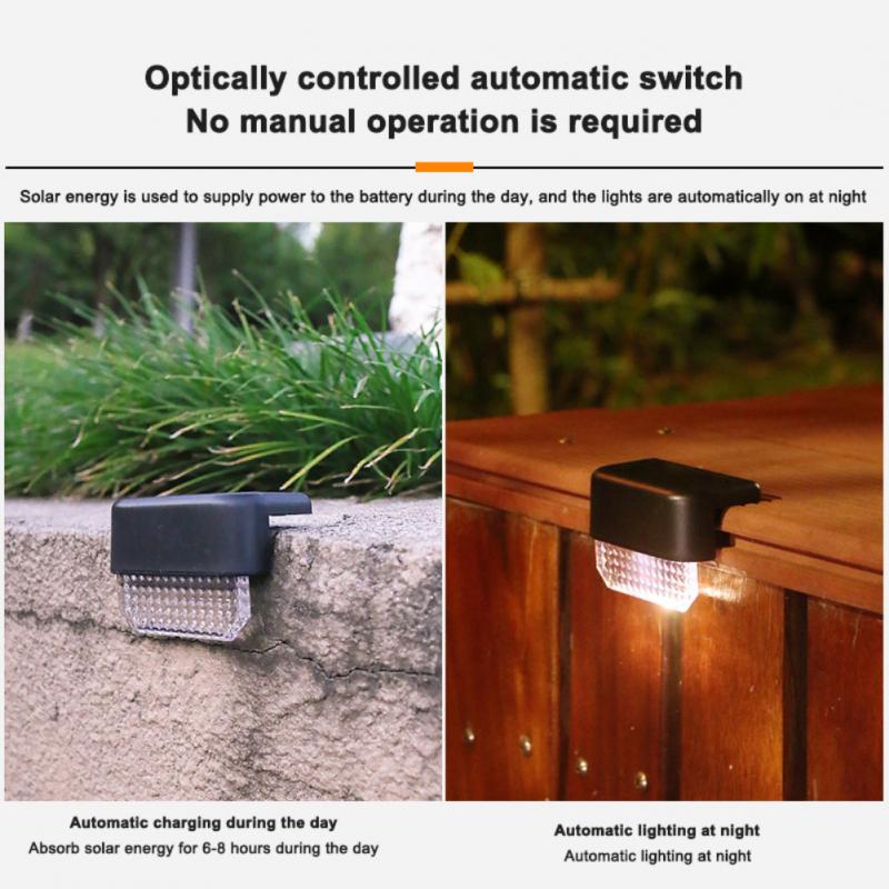 LED Solar Stair Lamp Step Lamp IP65 Outdoor Garden Pathway yard Patio Stairs Steps Waterproof Fence Grid Lamps Solar Night Light