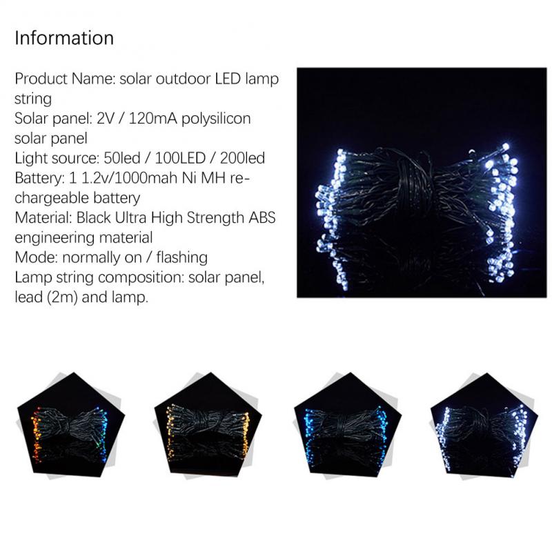 Solar String Lamps for Garden Waterproof Outdoor Fairy Lighting 5M 7M 12M 22M Christmas Xmas Holiday Decoration Garden Garland