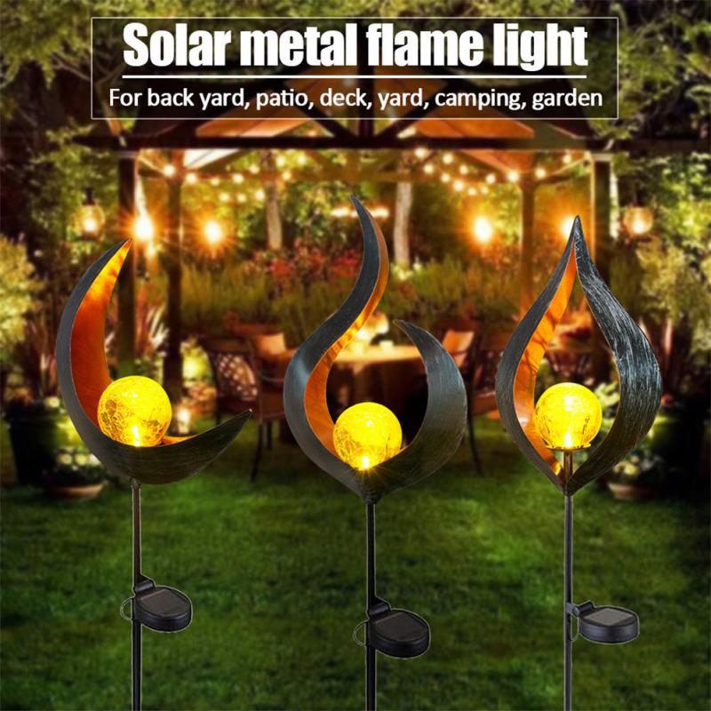 Light Control Solar Light Christmas Decor LED Flame Effect Lamp Rechargeable Lithium Battery Waterproof Solar Garden Decor Light