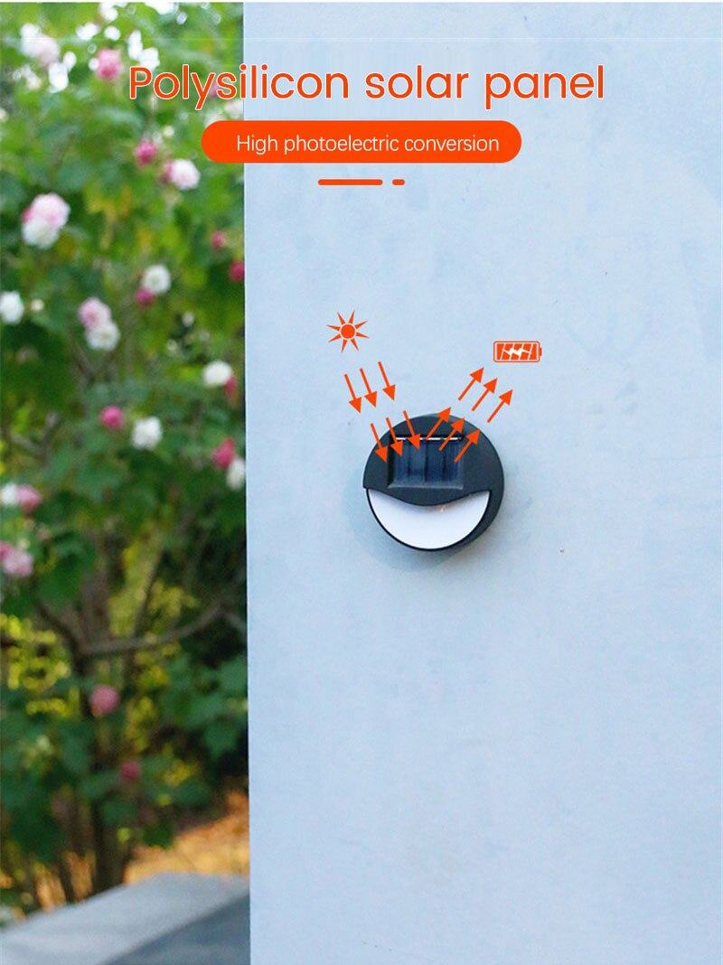 LED Solar Lights Step Lamp Outdoor Lighting Garden Decoration Railing Lamp Wall Stairs Waterproof Fence Lamp Landscape Light