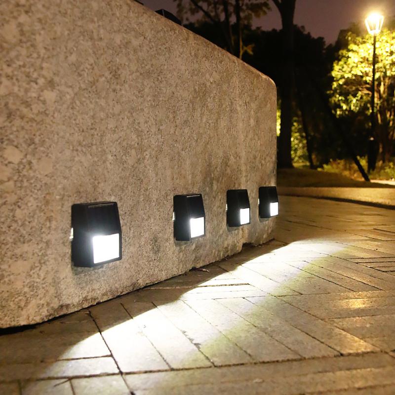 LED Solar Lights Step Lamp Outdoor Lighting Garden Decoration Railing Lamp Wall Stairs Waterproof Fence Lamp Landscape Light