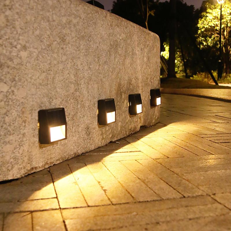 LED Solar Lights Step Lamp Outdoor Lighting Garden Decoration Railing Lamp Wall Stairs Waterproof Fence Lamp Landscape Light