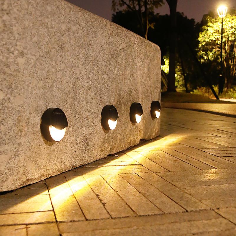 LED Solar Lights Step Lamp Outdoor Lighting Garden Decoration Railing Lamp Wall Stairs Waterproof Fence Lamp Landscape Light