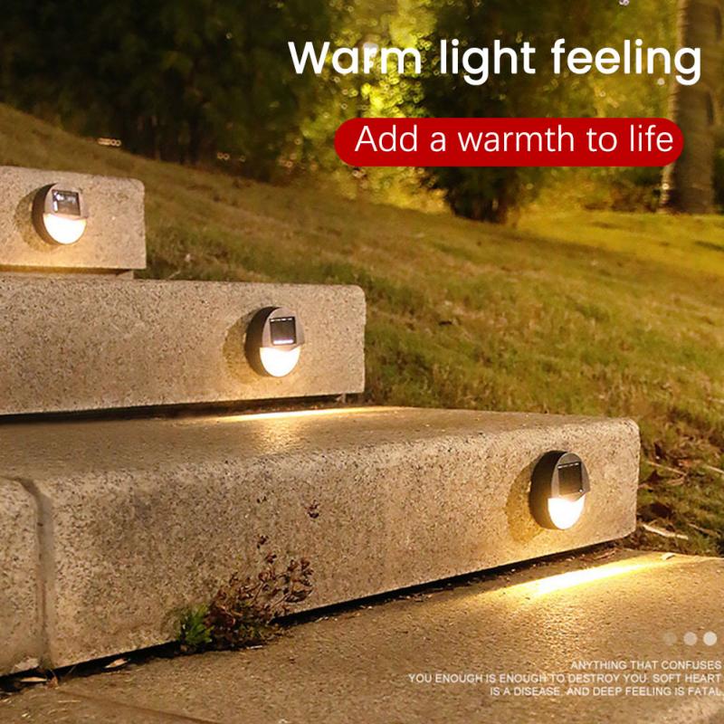 LED Solar Lights Step Lamp Outdoor Lighting Garden Decoration Railing Lamp Wall Stairs Waterproof Fence Lamp Landscape Light