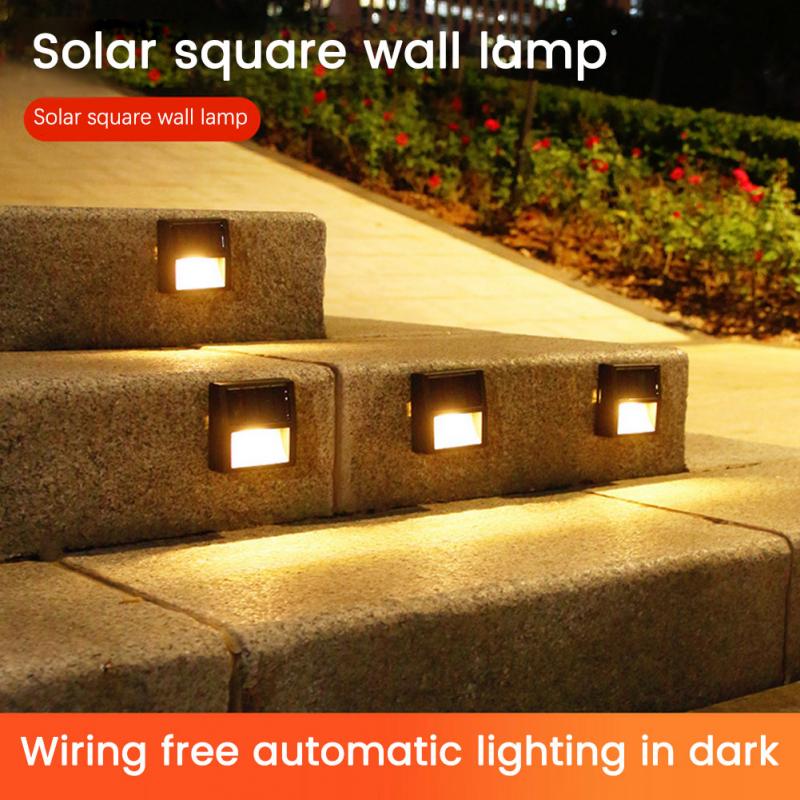 LED Solar Lights Step Lamp Outdoor Lighting Garden Decoration Railing Lamp Wall Stairs Waterproof Fence Lamp Landscape Light