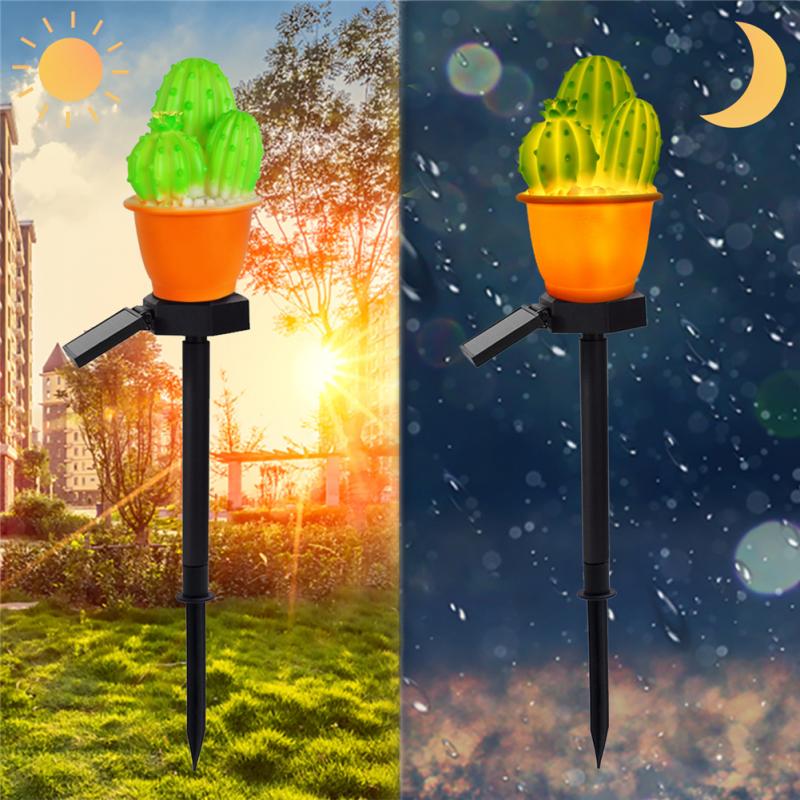 LED Outdoor Solar Lights Lawn Light Solar Changing Ground Lamp IP65 Waterproof Landscape Garden Cactus Decoration Outdoor Lights