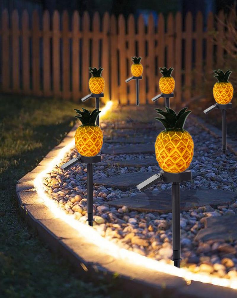 Outdoor Solar Pineapple Garden Decoration Lights Waterproof LED Solar Powered yard Pathway Decorative Lawn Lights Courtyard Lamp