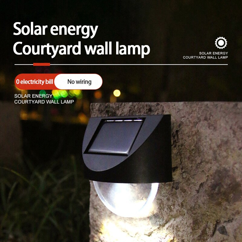 White Light Warm Solar Lamps Suction Wall Stepped Garden Balcony Solar Lamp Outdoor Waterproof Parks Staircase Step Lights