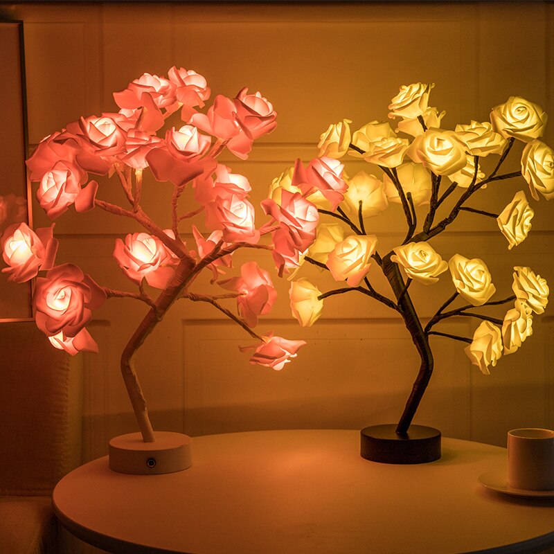 LED Night Lights Decoration For Home Christmas Bedroom Bedside Decoration Valentine Wedding Gift Christmas Lights Table Lamp