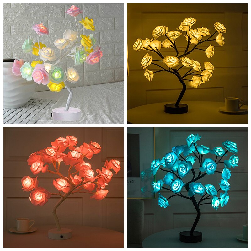 LED Night Lights Decoration For Home Christmas Bedroom Bedside Decoration Valentine Wedding Gift Christmas Lights Table Lamp