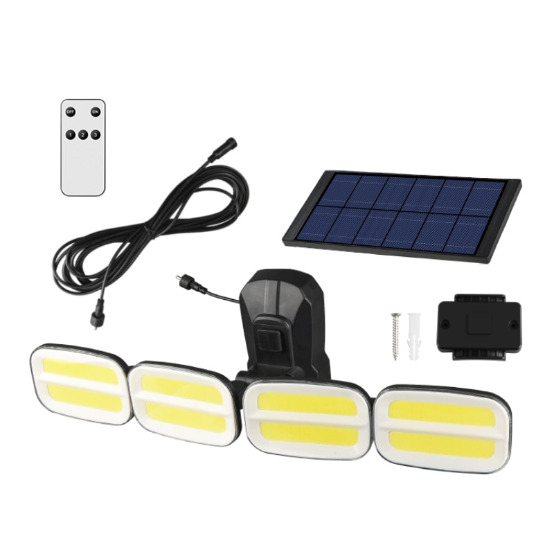 Waterproof Solar Light Outdoors 200LED 240COB Four Head Wide Angle Lighting Motion Sensor Solar Lamp Garden Floodlight Wall Lamp