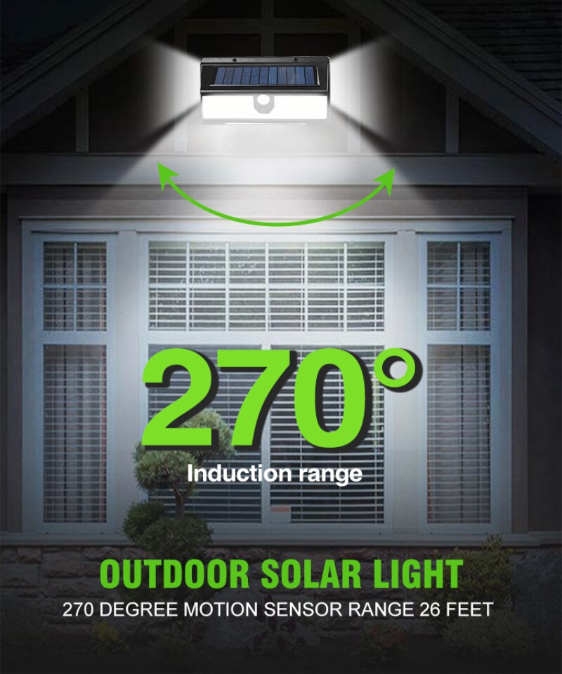 Solar LED Light Outdoor for Garden Led Solar Lamp with 3 Modes Control Outdoor Waterproof Infrared Induction Garden Garage Light