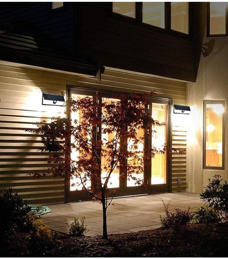 Solar LED Light Outdoor for Garden Led Solar Lamp with 3 Modes Control Outdoor Waterproof Infrared Induction Garden Garage Light