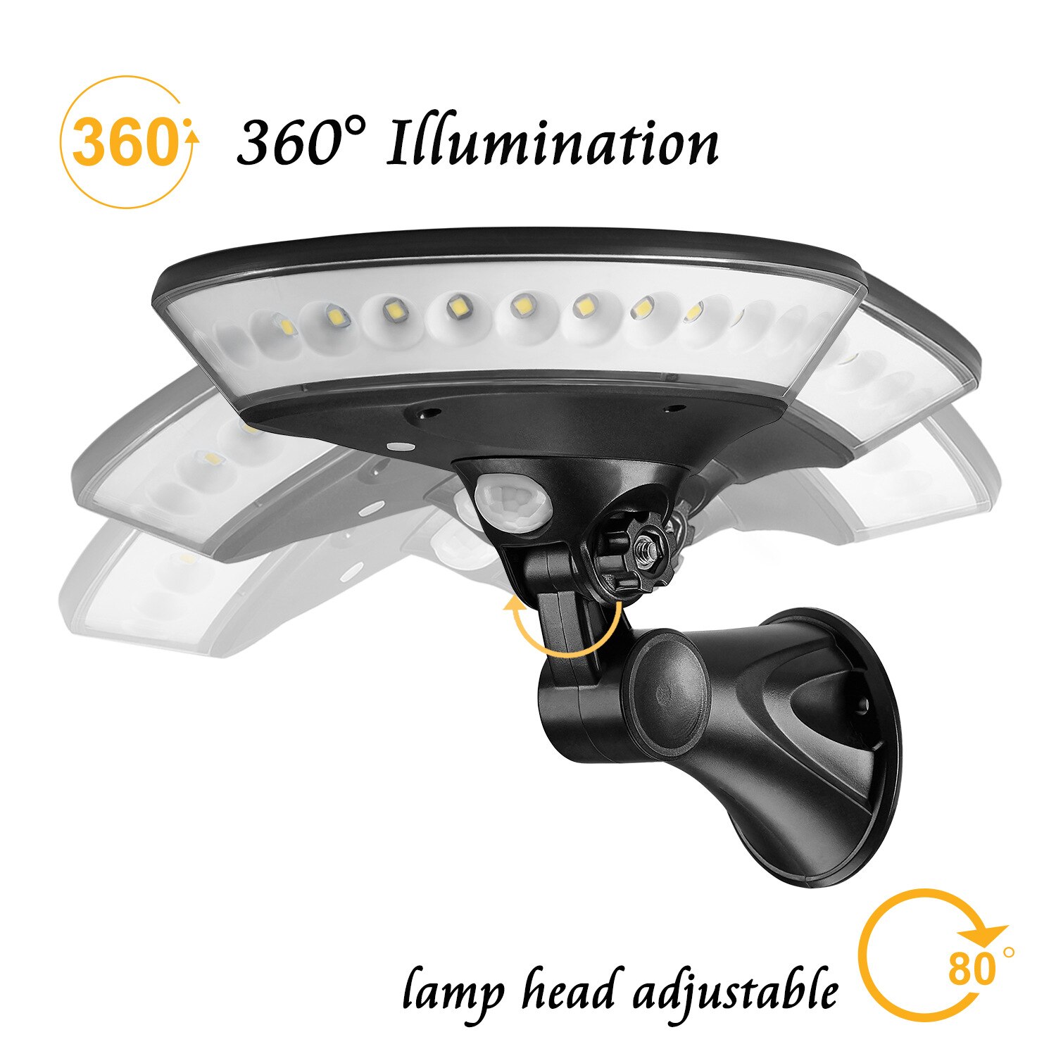 360 degree lighting outdoor solar light PIR motion sensor solar garden light energy saving street lamp wall lamp Three modes