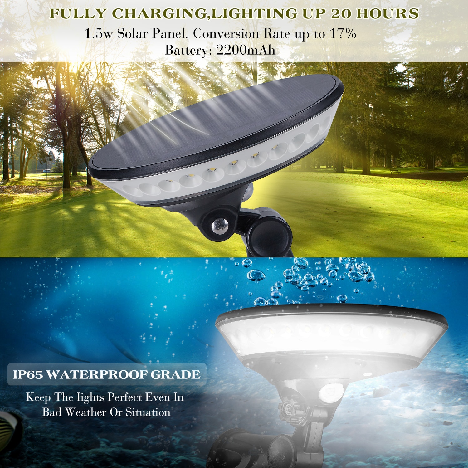 360 degree lighting outdoor solar light PIR motion sensor solar garden light energy saving street lamp wall lamp Three modes