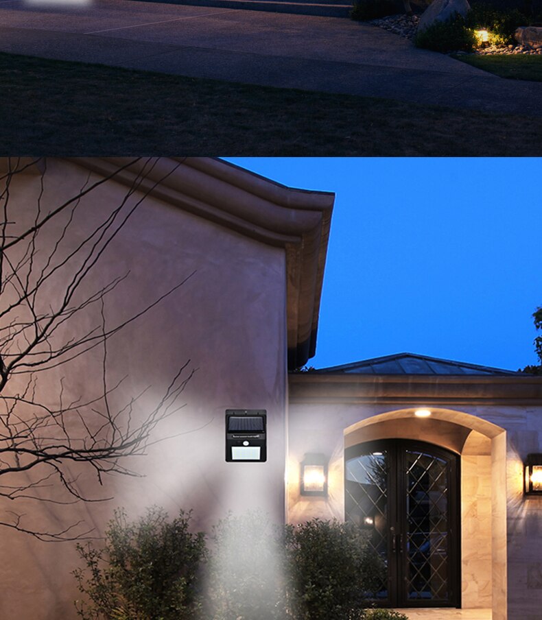 LED Solar Power PIR Motion Sensor Wall Light 3-sided illumination LED Outdoor Waterproof Energy Saving Street LED Light
