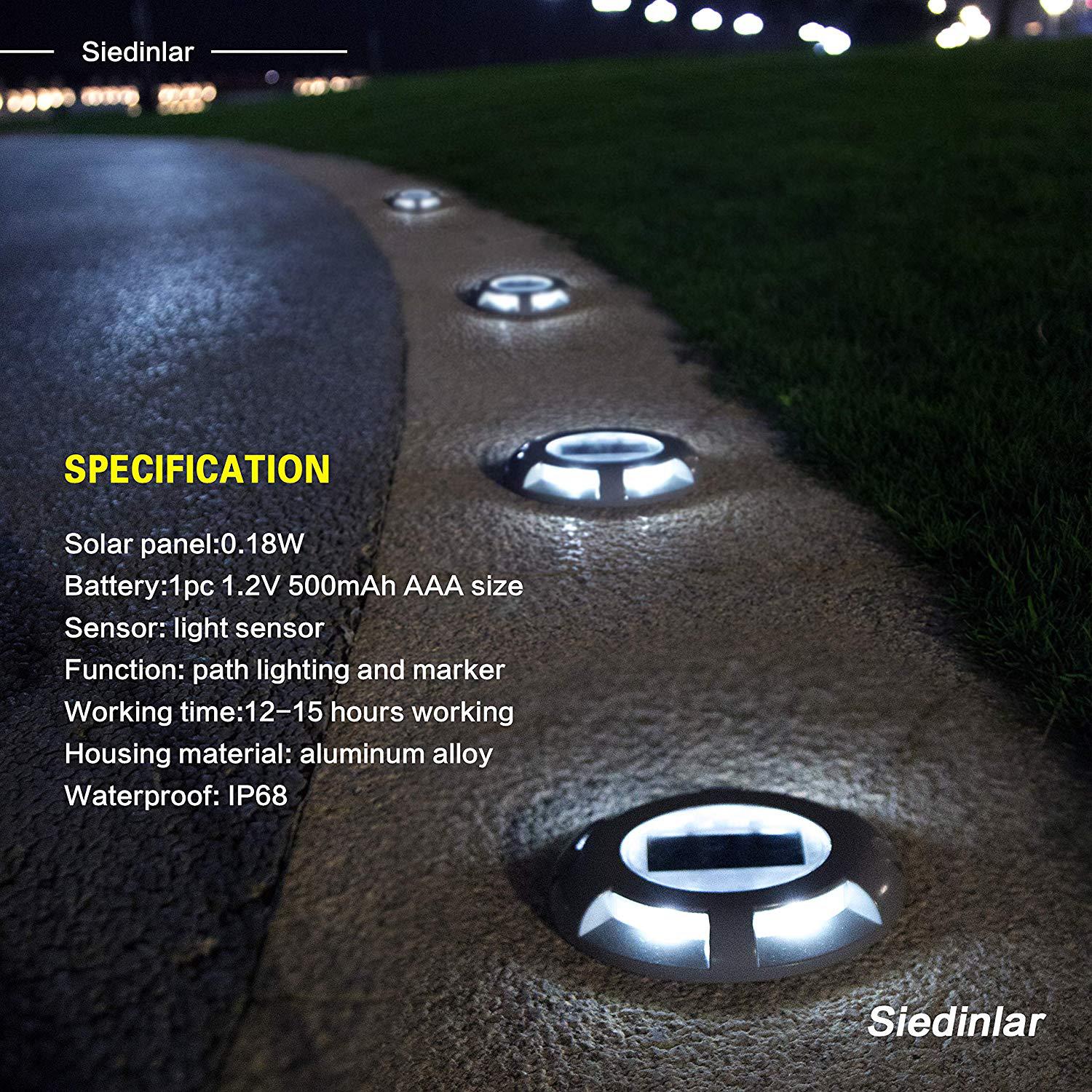 4Pcs waterproof IP67 solar underground light stainless steel solar buried lamp outdoor garden path ground lamp