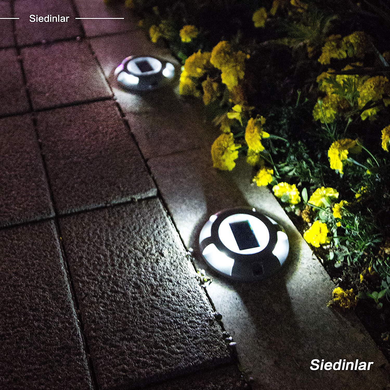 4Pcs waterproof IP67 solar underground light stainless steel solar buried lamp outdoor garden path ground lamp