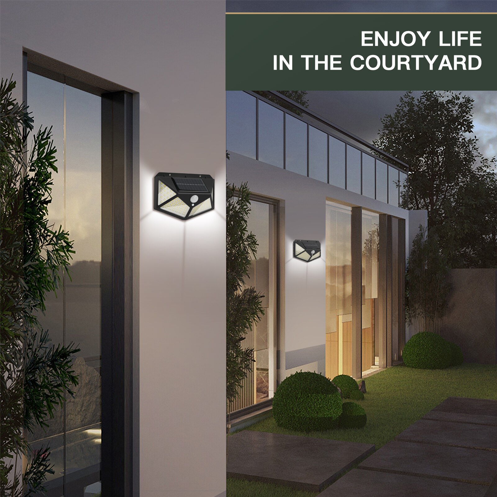 20-144 LED solar led light outdoor Solar Garden Lamp PIR Motion Sensor Solar Powered Sunlight Waterproof for Street Decoration