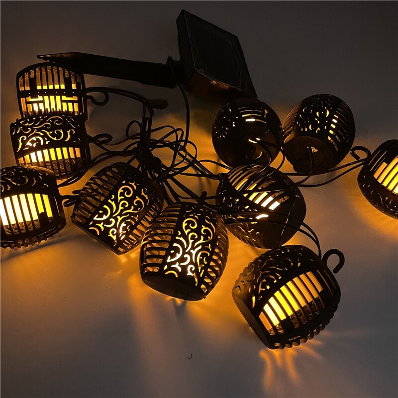 Garden solar lamps Outdoors Flickering Flames Lighs Garlands of Solar Outdoor Led Lights Outdoor Solar Lights Garland Balls