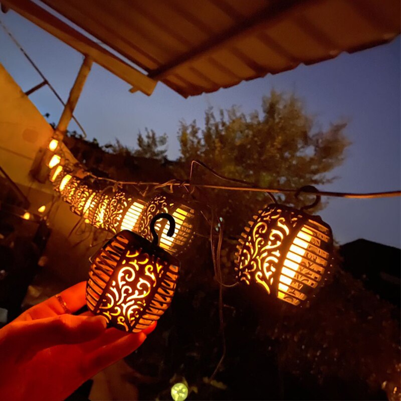 Garden solar lamps Outdoors Flickering Flames Lighs Garlands of Solar Outdoor Led Lights Outdoor Solar Lights Garland Balls