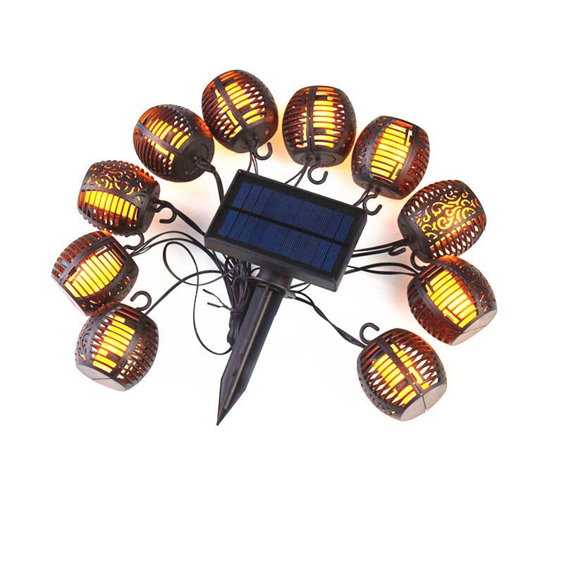 Garden solar lamps Outdoors Flickering Flames Lighs Garlands of Solar Outdoor Led Lights Outdoor Solar Lights Garland Balls