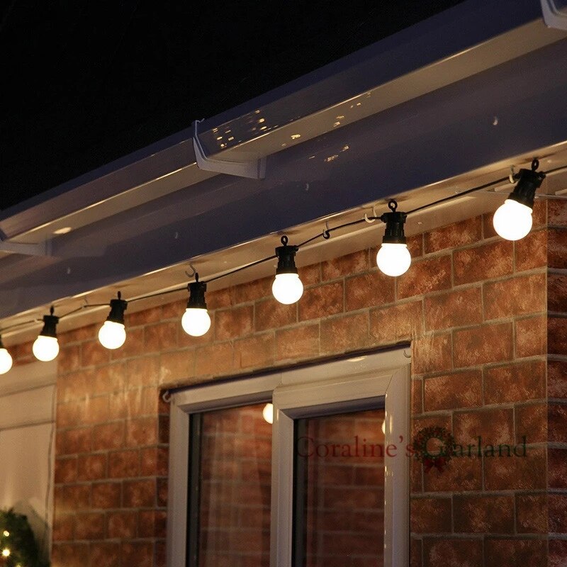 Solar outdoor led lights fairy garden Street LED G50 Bulb Solar Energy String Light New year Christmas Decorations for Home
