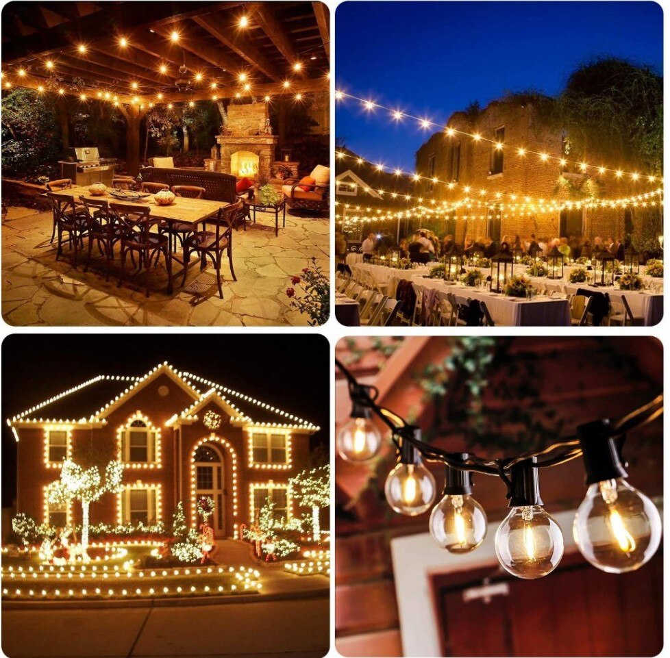 Solar Led Light Outdoor 3M5M G50 Bulb Solar Energy Solar Led Light Outdoor Waterproof Garden Fairy Lights Christmas Decoration