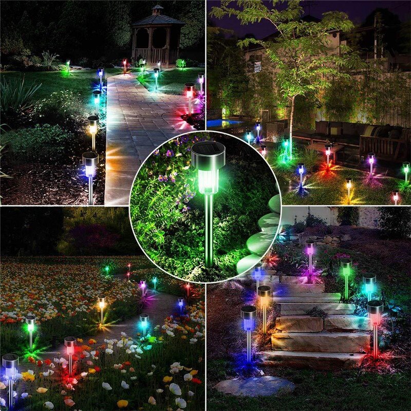 4/10Pcs LED Solar Led Light Outdoor Powered Lamp Lantern Waterproof Landscape Lighting for Pathway Patio yard Lawn Decoration