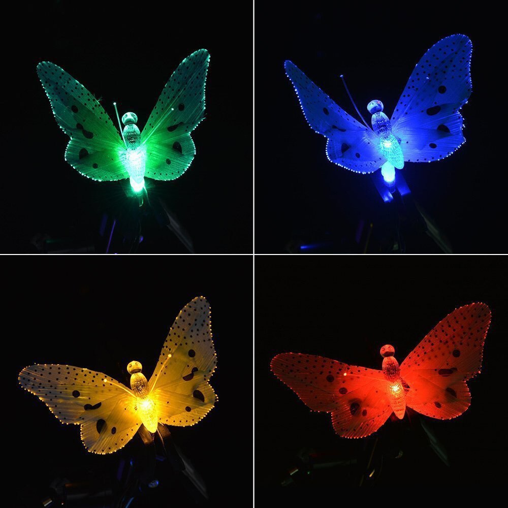 10/20/30 Led Solar Powered Butterfly Fiber Optic Fairy String Light Waterproof Christmas Lights Christmas Decorations for Home