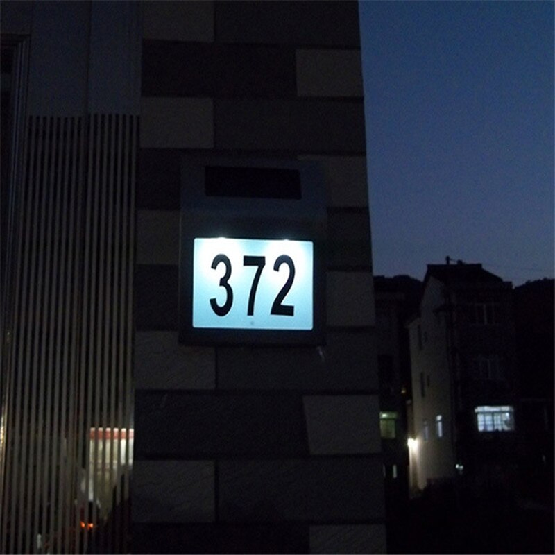 Outdoor Solar Spotlights Wall Light LED Doorplate Lamp Stainless Outdoor Apartment House Porch Numbers Light with Backlight