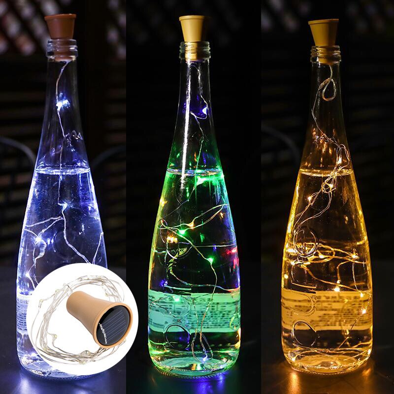 Led Light Garland Solar Powered Cork Wine Bottle Light Christmas Lights Solar Garland Lights Decoration Christmas New year Decor