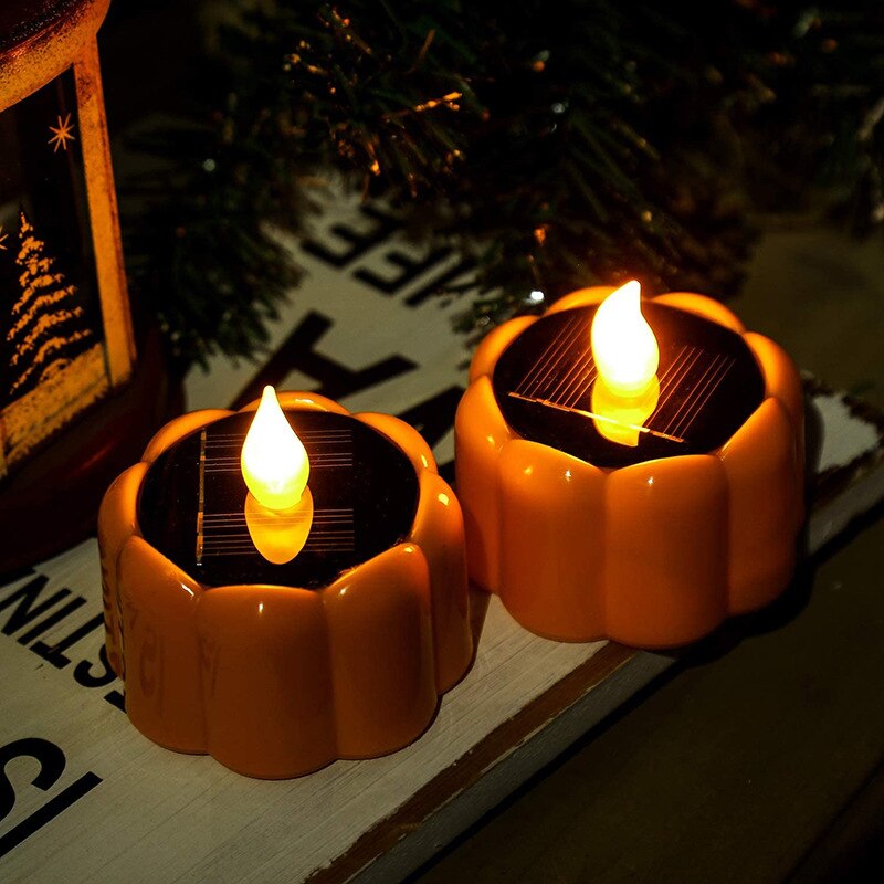 Halloween Decorations for Home Fairy Garden Pumpkin Lantern Candle Fairy Lights Solar Light Solar Outdoor Lights Garland