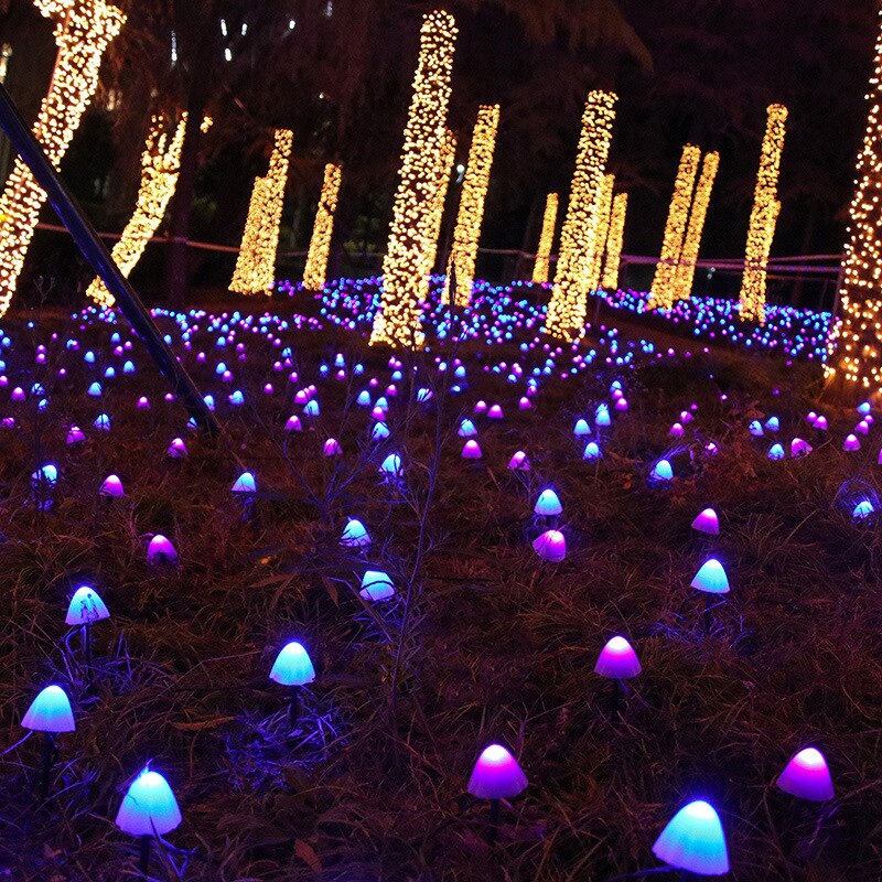 Christmas Decoration Outdoor lights garland Mushroom Lights Waterproof Christmas Lights Fairy Lights Solar Led Light Outdoor