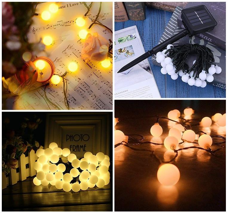 20/30led Fairy Garland LED Ball String Lights Waterproof for Solar Led Light Outdoor Gardening Decoration Christmas Decorations
