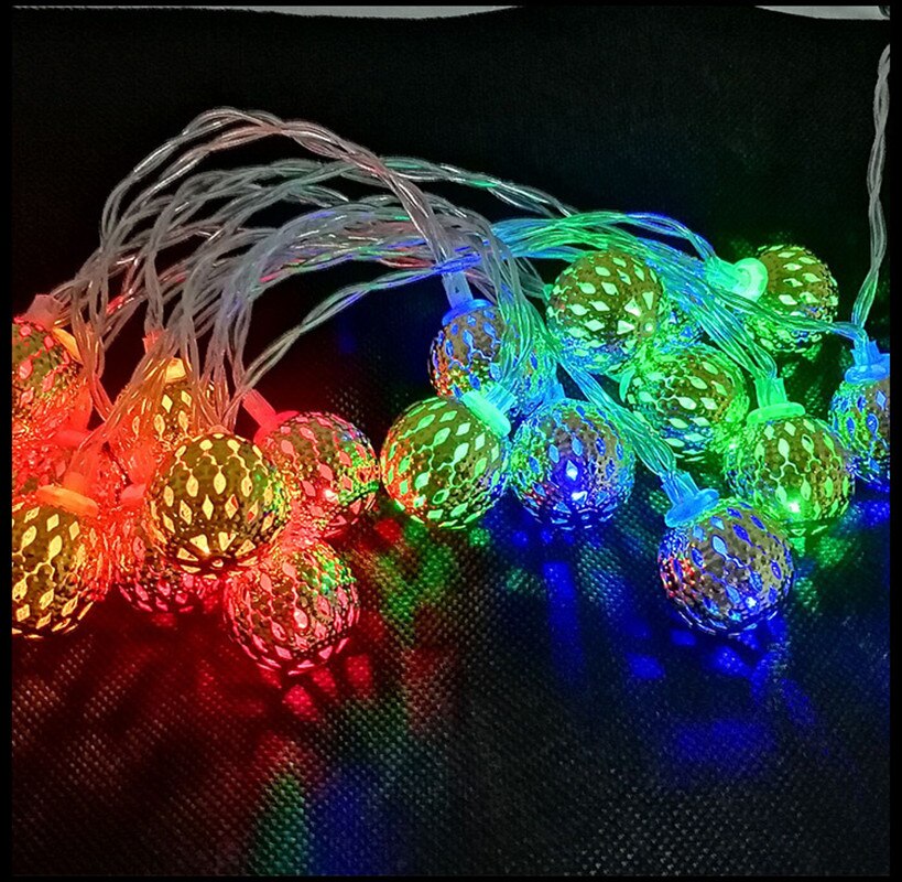 5M-7M Fairy Lights Garden Decoration Hollow Out Metal Ball String Lights Solar Led Light Outdoor New year Christmas Lights