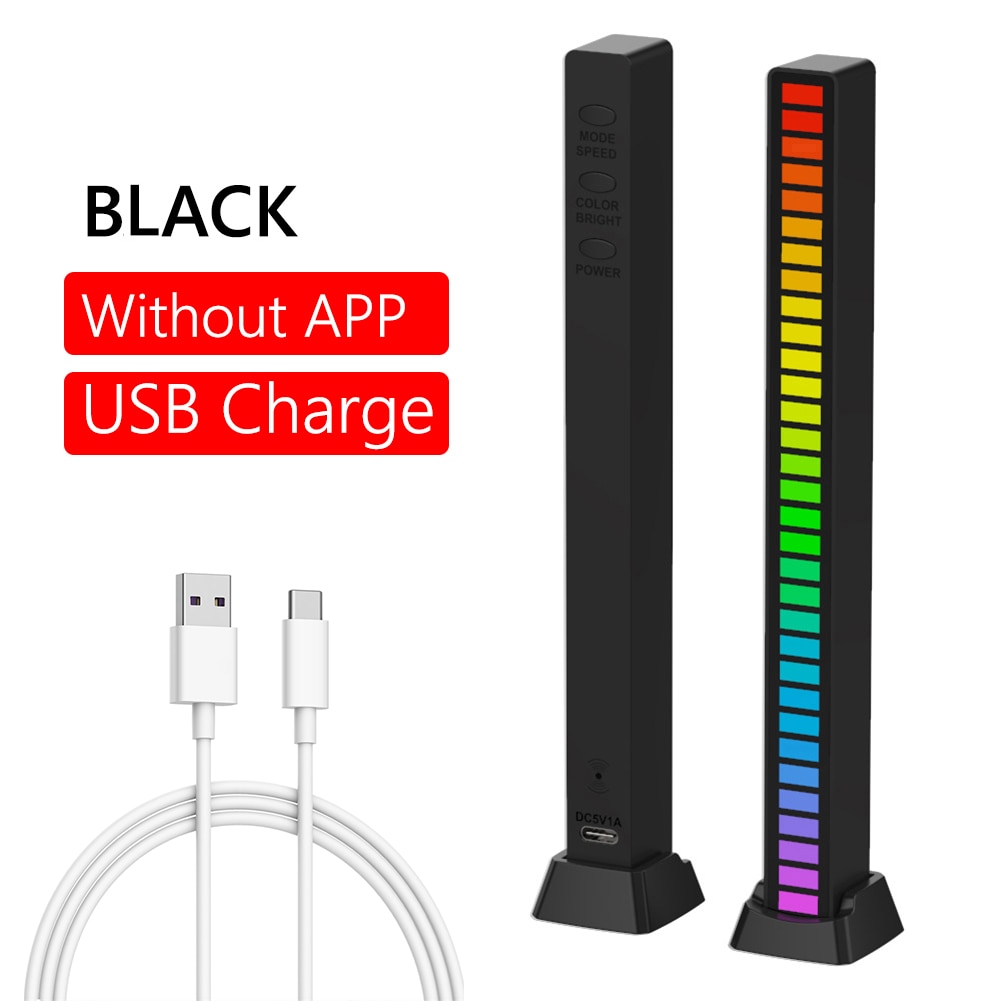 LED Strip Light Sound APP Control Pickup Rhythm Light Music Atmosphere Light RGB Music Light Bar USB Colorful Lamp for Car Party