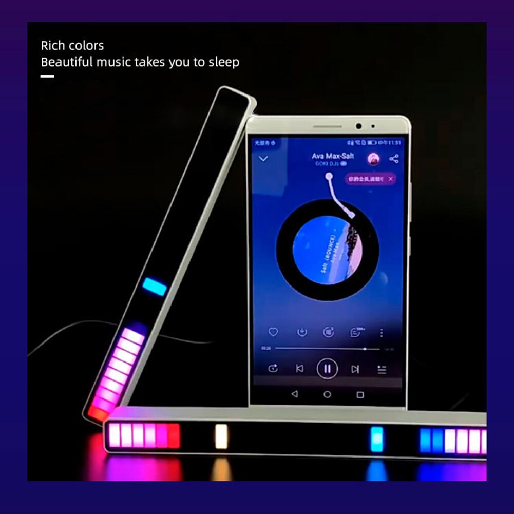 40/32 LED RGB Light App Control Pickup Voice Activated Rhythm Lights Colorful Tube Ambient LED Light bar Ambient Lamp Bar